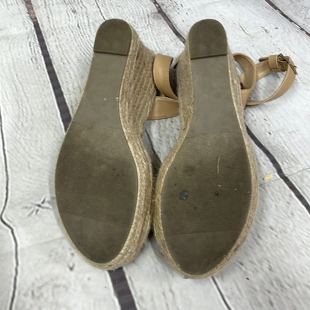 Kaari Blue espadrilles wedge ankle rhinestone blue size 9 sandals